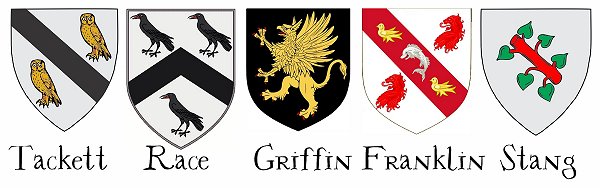 These coats of arms are related to our family names. They've been redrawn and resized to fit on the 7110 castle. Click for bigger photo.