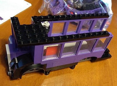 The bus with one story completed.  Click for bigger photo.