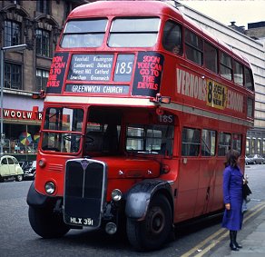 The 1950s-era AEC Regent III RT that the Knight Bus is apparently modeled on.  Click for bigger photo.